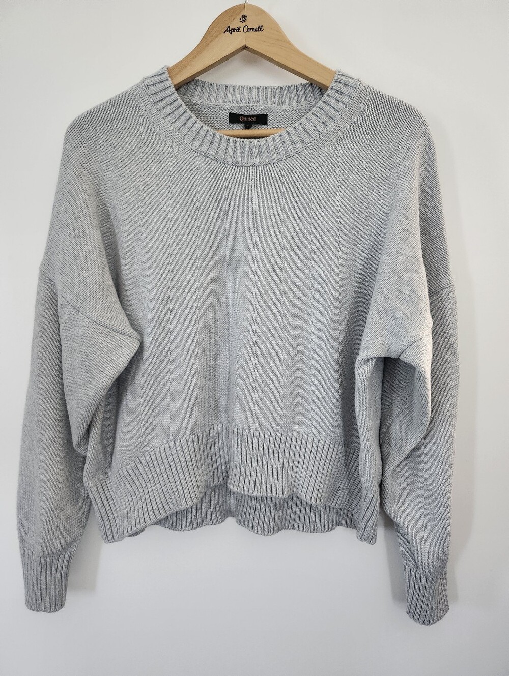 Quince Light Gray Crewneck Sweater